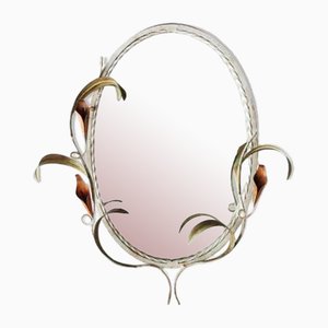 Art Deco Wrought Iron Plant Mirror, 1960s