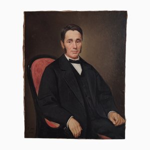 S. Peyret, Retrato de un hombre, 1872, óleo sobre lienzo