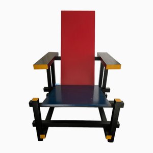 Sessel in Rot & Blau von Gerrit Thomas Rietveld, 1970er