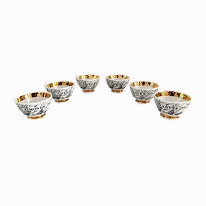 Appetizers Bowls by Piero Fornasetti Fornasetti Milano for Atelier Fornasetti, Set of 6