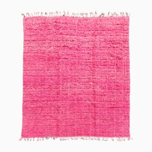 Alfombra Boho de lana marroquí rosa