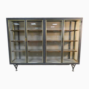 Four-Door Display Cabinet in Iron and Brass, Italy, 1960s