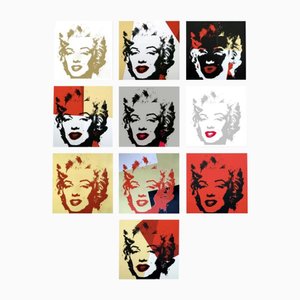 Andy Warhol, Golden Marilyns, Serigrafía, Juego de 10
