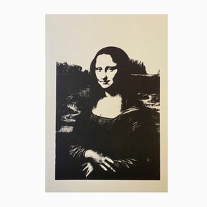 Andy Warhol, Mona Lisa Negro sobre blanco, Serigrafía