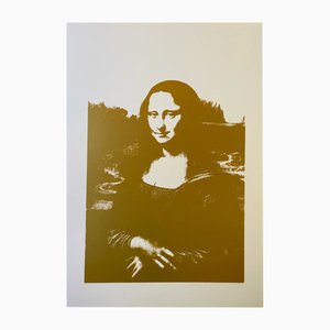 Andy Warhol, Mona Lisa Gold su bianco, Serigrafia