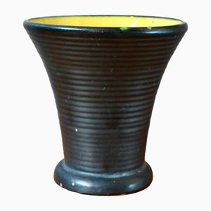 Cuenco Midcentury de cerámica de dos tonos, años 50