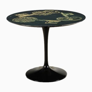 Vintage Coffee Table with Decorated Top, Italy, 1980s