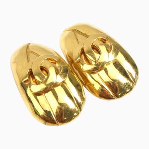 Coco Mark Metal Gold Earrings from Chanel, Set of 2