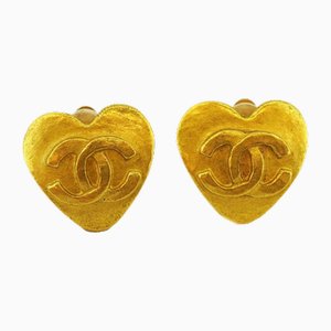 Earrings with Coco Mark in Plated Gold from Chanel, Set of 2