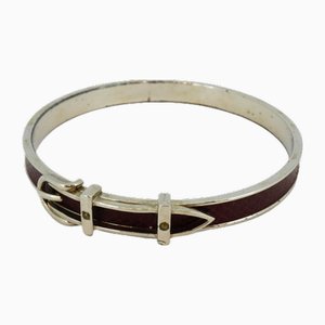 Bangle in Metal and Leather from Hermes