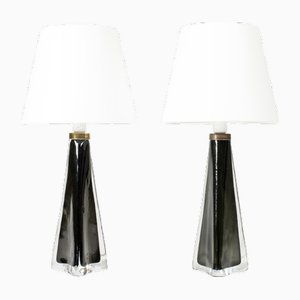 Mid-Century Crystal Glass Table Lamps by Carl Fagerlund for Orrefors, 1960s