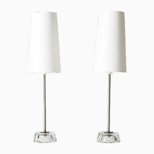 Mid-Century Glass Table Lamps by Carl Fagerlund for Orrefors, 1960s, Set of 2