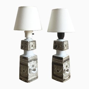 Ceramic Table Lamps from Royal Copenhagen, Set of 2