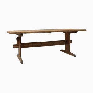 Large Antique Trestle Dining Table in Pine