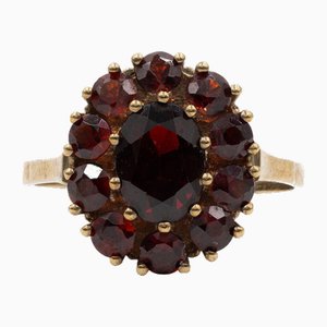 Vintage Granat Ring aus 8 Karat Gelbgold, 1970er