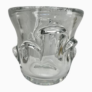 Large Clear Crystal Champagne Wine Bucket from Val Saint Lambert, 1950
