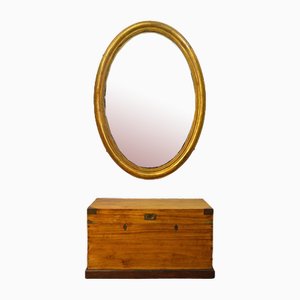Espejo Continental grande ovalado dorado, 1880