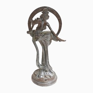 Alphonse Mucha, Busto Art Nouveau della fanciulla delle arti, bronzo