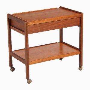 Mid-Century Teak Drinks Trolley with a Drawer, 1960s