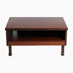 Mid-Century Rosewood TV Stand on Casters, 1970s