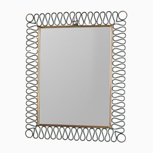 Specchio in ferro battuto con bordo smerlato, Italia, anni '50
