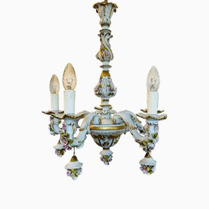 Lampadario in porcellana nello stile di Capodimonte