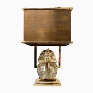 Tutankhamun Brass Table Lamp, 1970s