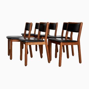 Italian Leather Chairs, Set of 6