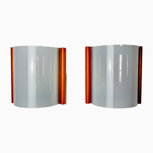 Lampade da parete Mediterranean in pino e metacrilato, 1980, set di 2