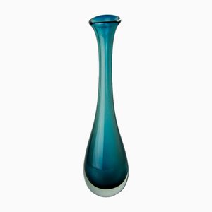 Blaue Solifore Sommerso Vase von Seguso, 1970
