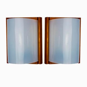 Appliques Murales en Pin et en Méthacrylate, 1980, Set de 2