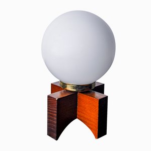 Pine and Opaline Table Lamp, 1970