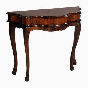 Venetian Baroque Console in Carved and Inlaid Walnut, 1930s