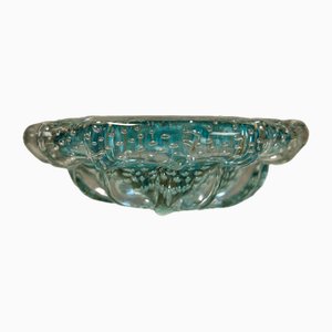 Blue Transparent Small Murano Glass Bowl, Italy, 1950s