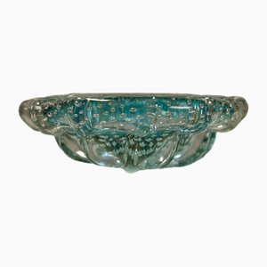 Ciotola piccola in vetro di Murano blu trasparente, Italia, anni '50