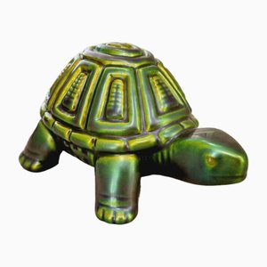 Mid-Century Turtle with Green Lustreglaze by Judit Nádor for Zsolnay, 1960s