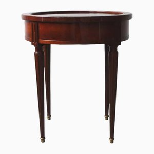 Vintage Pedestal Table in Mahogany and Marble