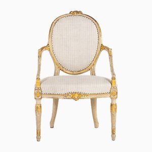 Late 18th Century English Painted and Parcel Gilt Armchair
