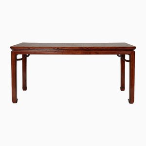 Chinese Console Table in Elm and Bamboo, 1920s