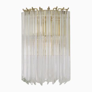 Lámpara de pared con cristal de Murano cuadriédrico, Italia, años 90