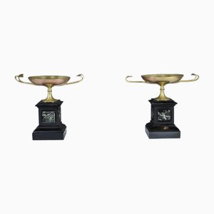 Marble and Bronze Cassolettes, Late 19th Century, Set of 2