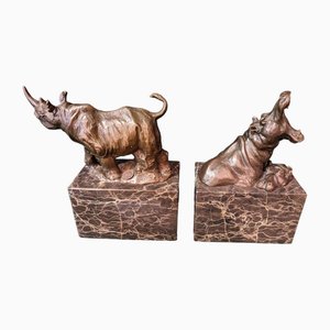 Bronze Animal Bookends by Milo, 1920s, Set of 2