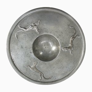 Pewter Dish by Nils Fougstedt for Svenskt Tenn, Sweden, 1920s