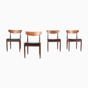 Teak and Aniline Leather Dining Chairs by Ib Kofod-Larsen for G-Plan, 1960s, Set of 4