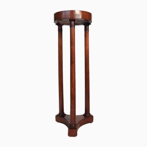 Empire Style Wood and Marble Pedestal Side Table