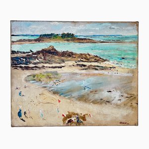 Lucien Adrion, französischer impressionistischer Strandszene
