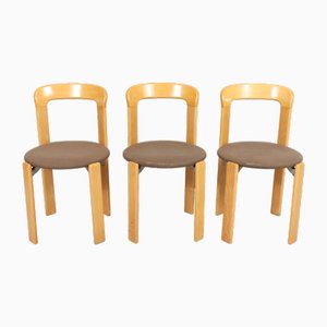 Model Rey Dining Chairs Model 33 in Beech by Bruno Rey for Kusch & Co., Germany, 1971, Set of 3