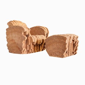 Set of Little Beaver Chair and Ottoman by Frank Gehry for New City Editions, USA, 1987