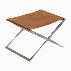 Taburete plegable Pk91 de Poul Kjaerholm para E. Kold Christensen, Dinamarca, años 60