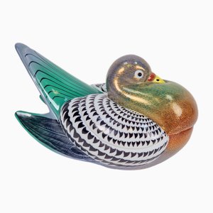 Bol Sculpture Pigeon en Porcelaine par Mangani, Italie, 1970s